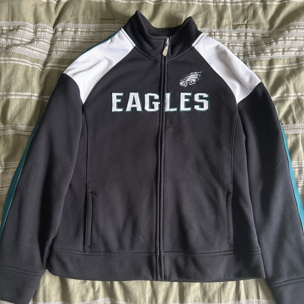 NFL Philadelphia Eagles Black & White Full-Zip Jacket